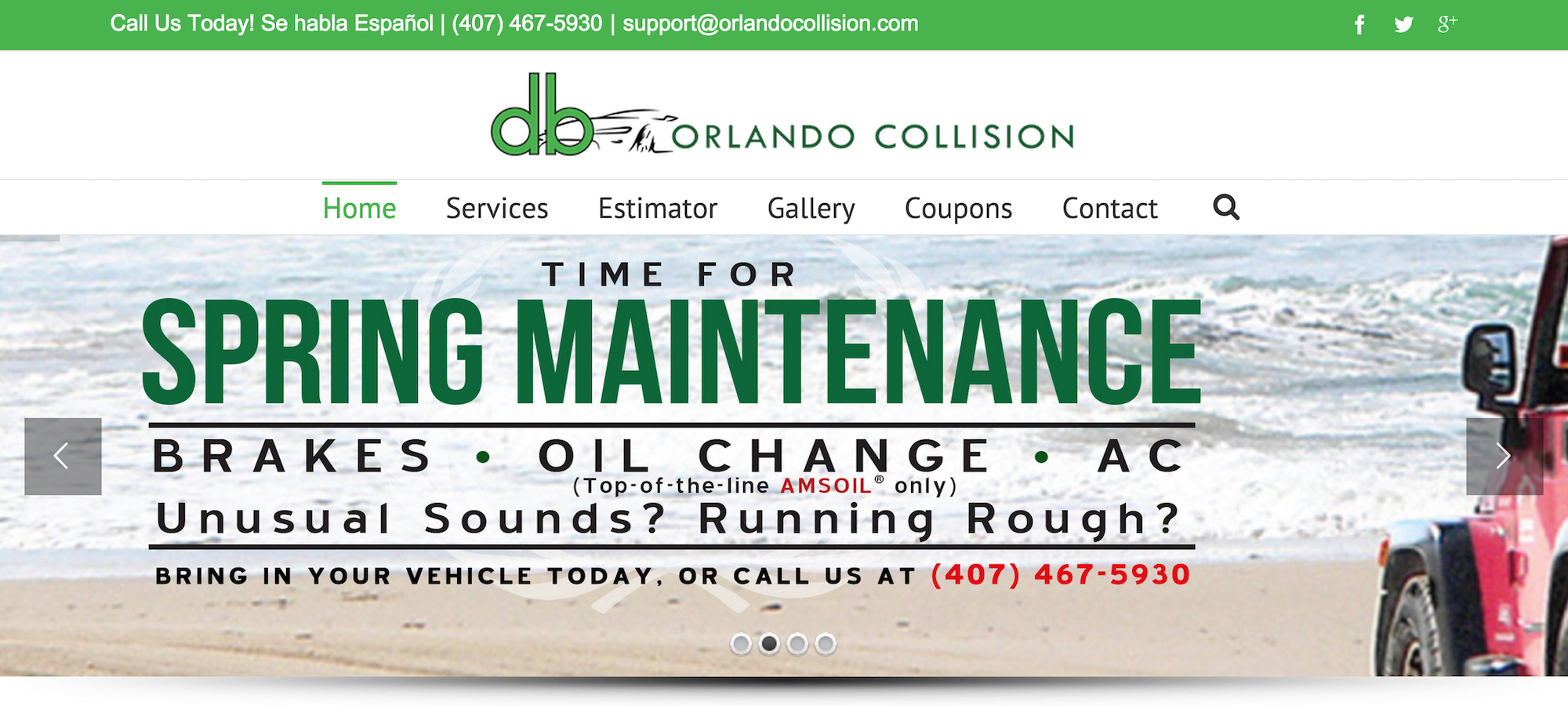 The new db Orlando Collision website by DEC Networks!